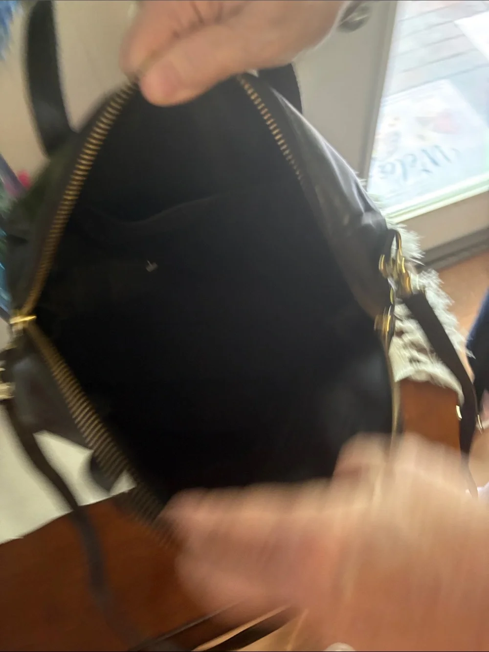 Fossil Black Leather Dome Satchel with Gold Hardware